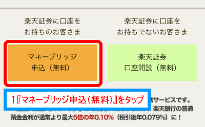 マネーブリッジの申し込み画面