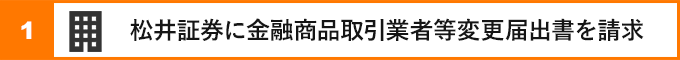 ①松井証券に金融商品取引業者等変更届出書を請求